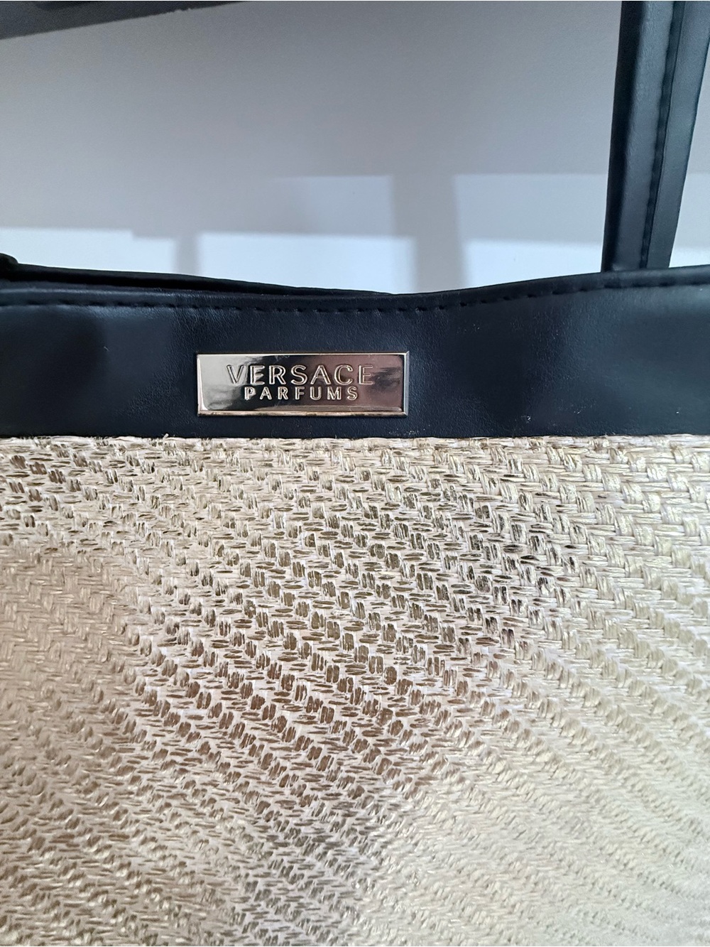 Versace Gold Tote with Black Trim - Picture 3 of 9